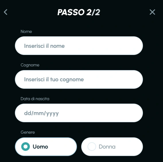 Slotexo Casino Registration step 2